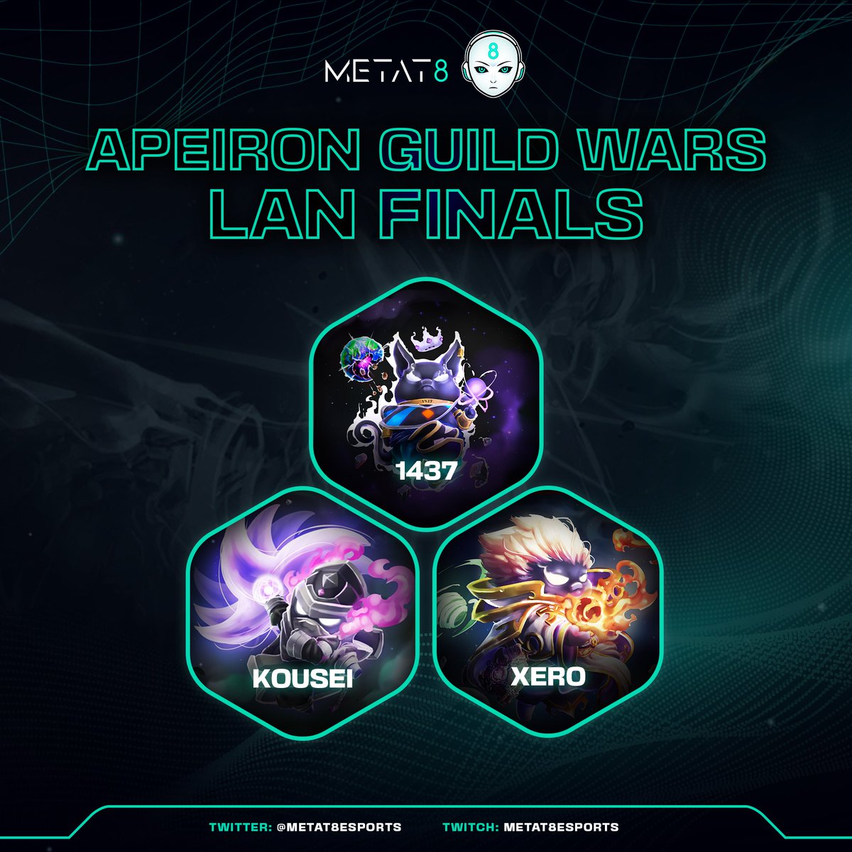 METAT8 (@metat8esports) on Twitter photo 香港见! The <a href="/METAT8esports/">METAT8</a> SEA Apeiron team has qualified for the <a href="/ApeironNFT/">Apeiron</a> Guild Wars LAN Finals happening in Hong Kong!
Congratulations and well deserved @1437MT8 , <a href="/Kouseiiin/">kousei.ron 🇵🇭</a> and <a href="/xero_mt8/">Xero.ron | MT8</a> ! 香港见! The <a href="/METAT8esports/">METAT8</a> SEA Apeiron team has qualified for the <a href="/ApeironNFT/">Apeiron</a> Guild Wars LAN Finals happening in Hong Kong!
Congratulations and well deserved @1437MT8 , <a href="/Kouseiiin/">kousei.ron 🇵🇭</a> and <a href="/xero_mt8/">Xero.ron | MT8</a> !