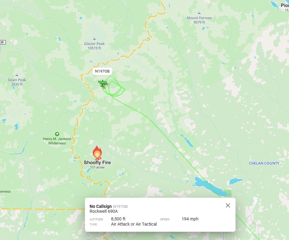 Wa_fire_watch's tweet photo. #ShooflyFire Possible new start just north of the Shoofly Fire! This fire would be just South of Glacier Peak! Awaiting more details on this possible new fire! Wind gusts in the area are around 20 MPH! Not much is known on this possible new fire, but air attack is on scene! https://t.co/QtlIjOlSyN