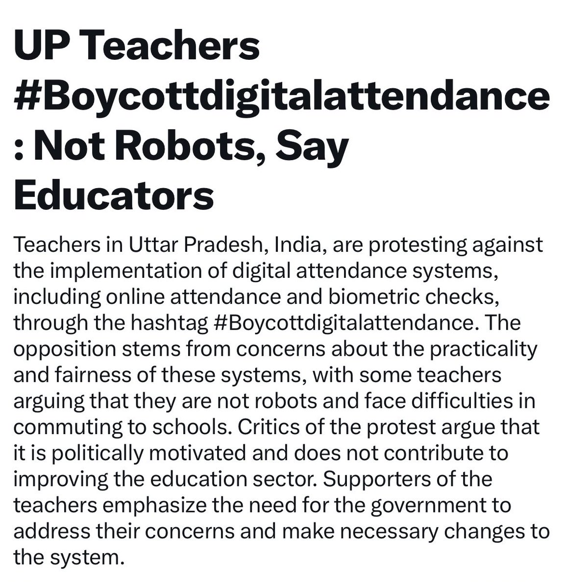 ArmanAmit007's tweet photo. #Boycottdigitalattendance
सरकार और विपक्ष की रस्सा कसी चलती रहेगी पर पत्रकार महोदयों को सिक्के के दोनों पहलू कवर करने चाहिए।
शिक्षक प्रतिदिन समय से विद्यालय जाते तो ऑनलाइन हाजरी से क्यों घबराएं हमारी मांगे पूरी करें पहले।
@RahulGandhi 
@Aamitabh2 
@TheLallantop 
@aajtak https://t.co/pqqdhwJqfM
