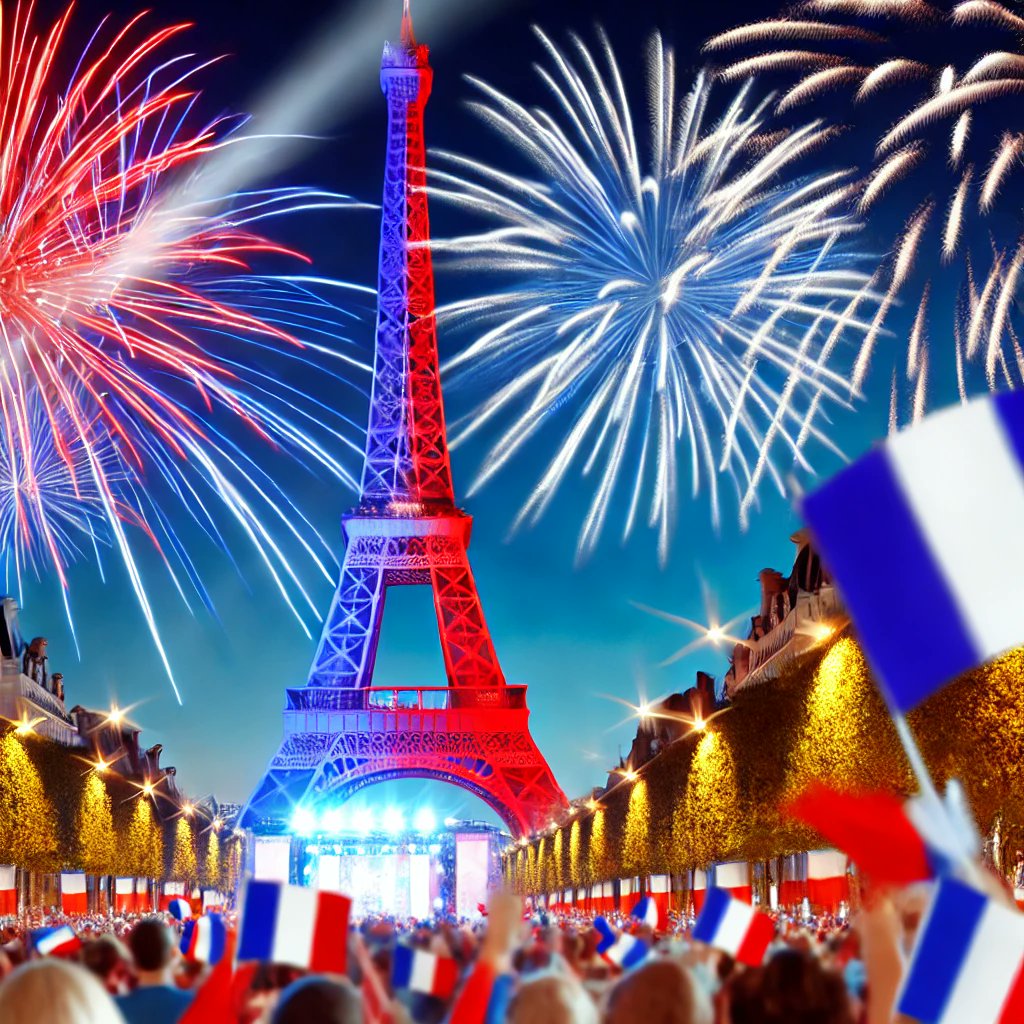 ResourcesFrench's tweet photo. Happy Bastille Day! Celebrating the spirit of liberty, equality, and fraternity. Join us in honoring this historic day and the values we cherish. Vive la France! 🎉 #BastilleDay #France #Liberty #Equality #Fraternity https://t.co/iX8XrxZ7Lv