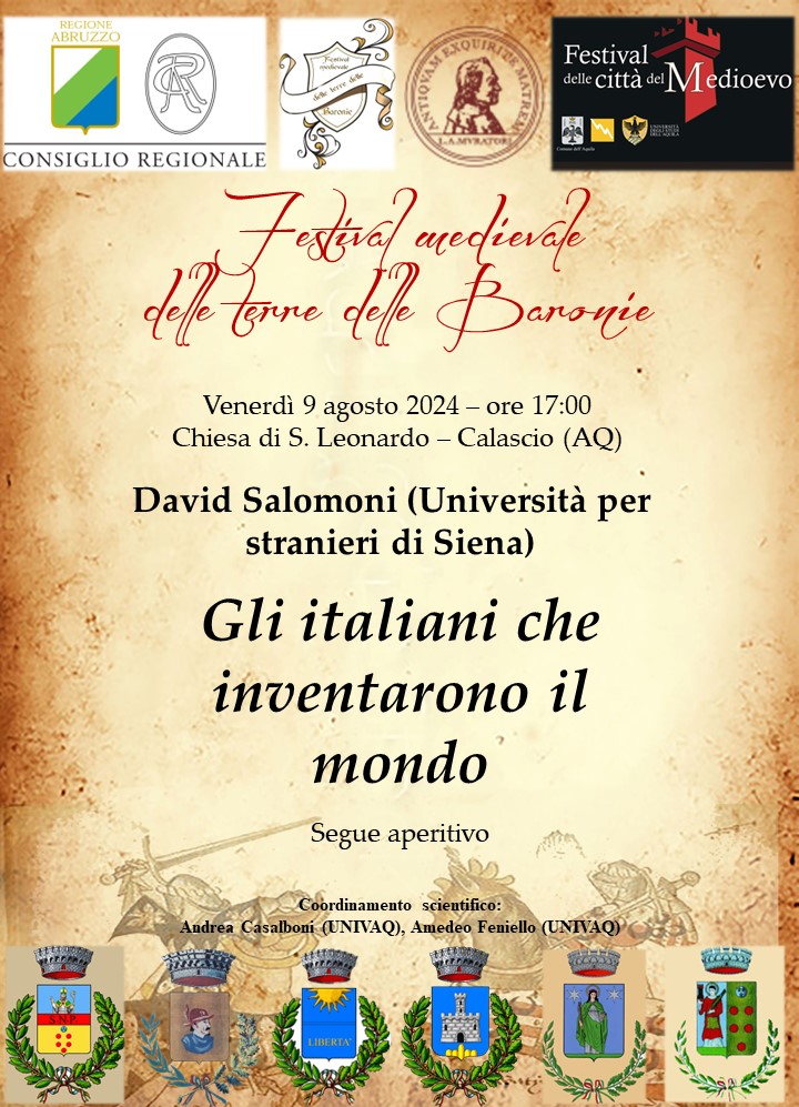 salomoni1986's tweet photo. Il 9 agosto sarò nella suggestiva #Calascio, in Abruzzo, dove porterò per la prima volta in Italia la #lezione
"Gli italiani che inventarono il mondo"
Parlerò di umanisti, matematici, cartografi, e delle loro audaci idee capaci di definire il modo di pensare il #mondo moderno. https://t.co/FGfk5ueXiC