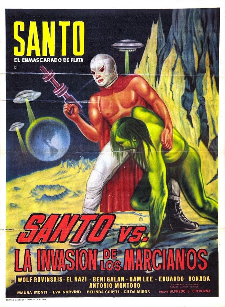 UddaFilm's tweet image. The Martians are here! Please save us #Santo !!! uddafilm.blogspot.com/2024/07/santo-… #Mexploitation #Luchadores #SciFi #SantoVsTheMartianInvasion #UddaFilm
