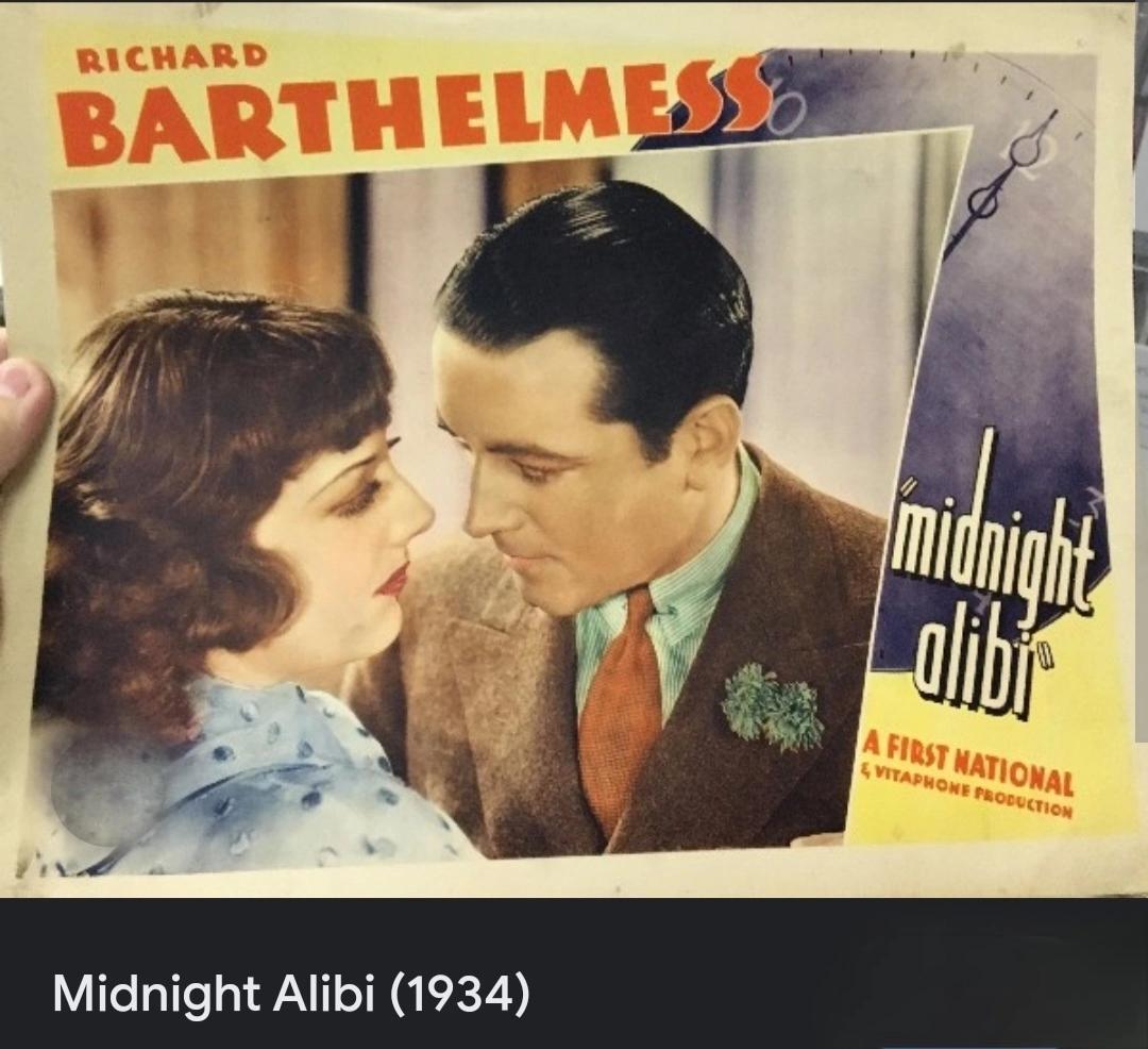 TheLambsInc's tweet image. 'Midnight Alibi' was released #OTD July 14, 1934, starring Richard Barthelmess. He joined The Lambs in 1919 &amp;amp; became a lifetime member. 
 Other Lambs in the film are Robert McWade &amp;amp; Purnell Pratt (both joined 1910), Arthur Aylesworth (1917) &amp;amp; Henry O'Neill (1927).
#1930sfilms