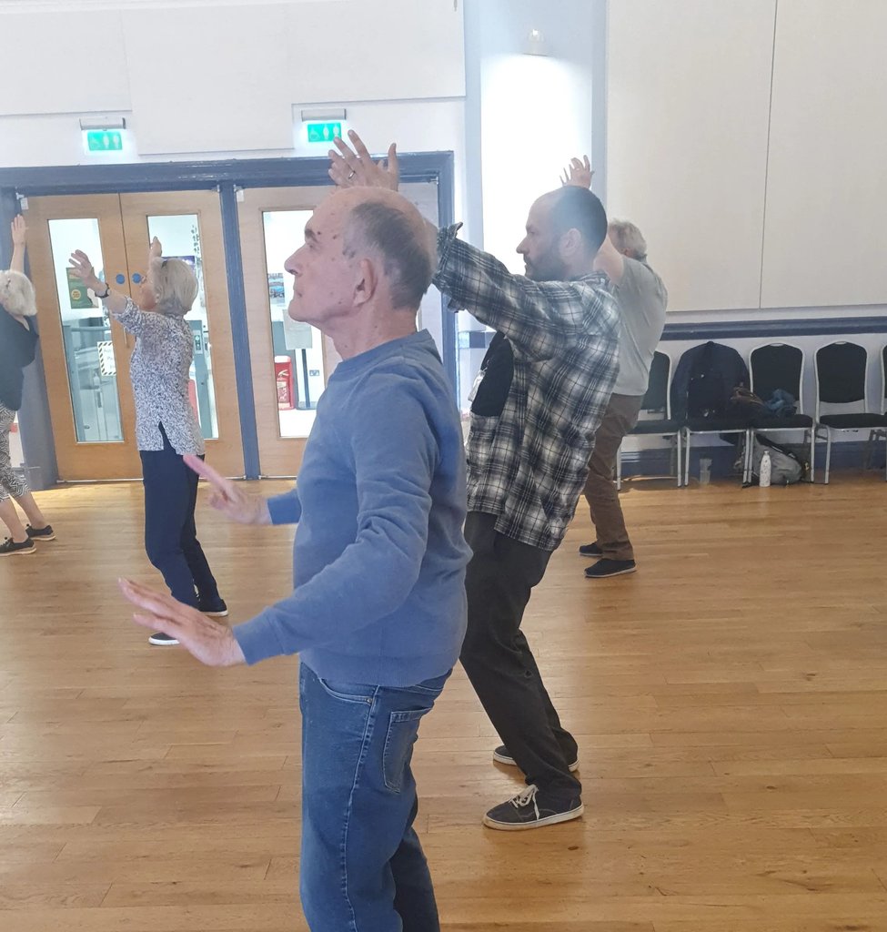 HISCNorthherts's tweet photo. Happy Birthday to our Car Pro James who is doing a wonderful job and looking after clients. On his first day, he joined in Tai Chi with this famous client of ours. Have a great day James 🎉

#homecare #supportworkers #careassistant https://t.co/M6CwQAGCWK