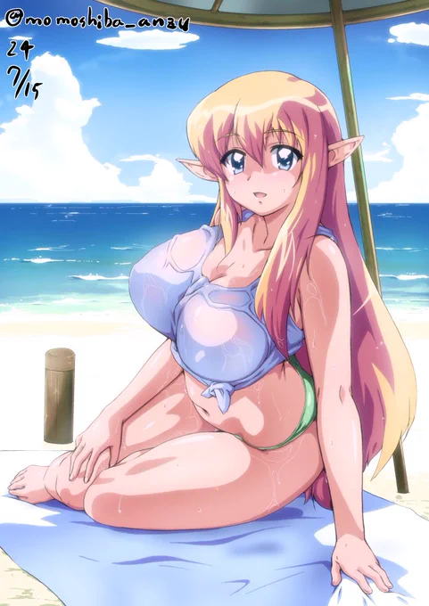 海水浴行きたいのでティファニア描きました 
