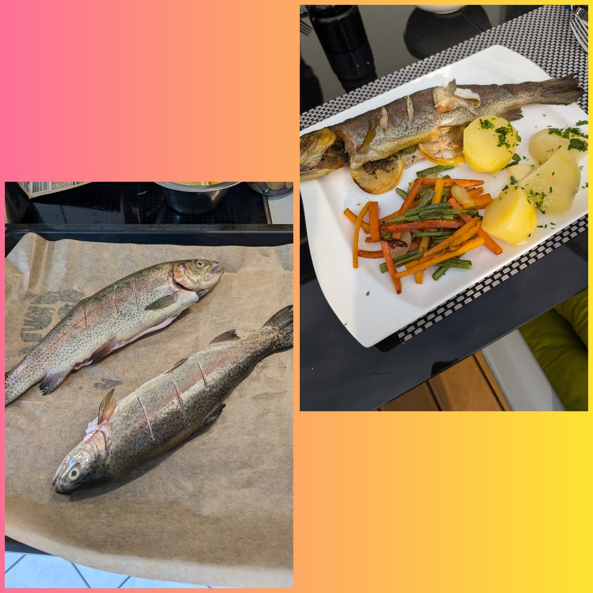 Ungefiltert_Ich's tweet photo. Und neben dem ganzen konferieren und online Shopping und so muss ja auch noch gegessen werden.
Fisch vom Nachbarn schnell gebacken und Kartoffeln gekocht. Schon fertig, die Forelle
#fischessen #kitchendude #dinnertime #houseboy https://t.co/FioN6y27Ju