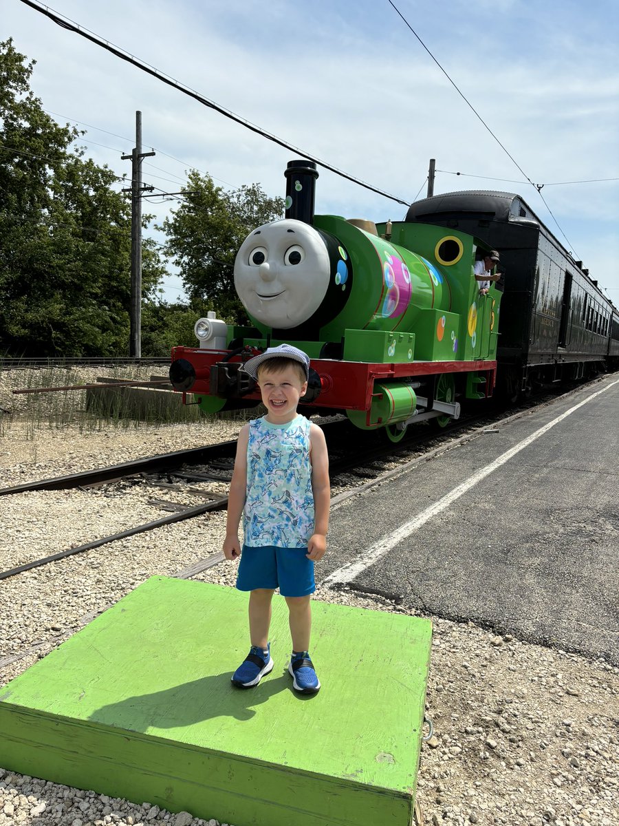 KellyStolman's tweet photo. Enjoying our second #Dayoutwiththomas at the @IlRailwayMuseum. #Thomas #Percy https://t.co/fP2NbNR0M5