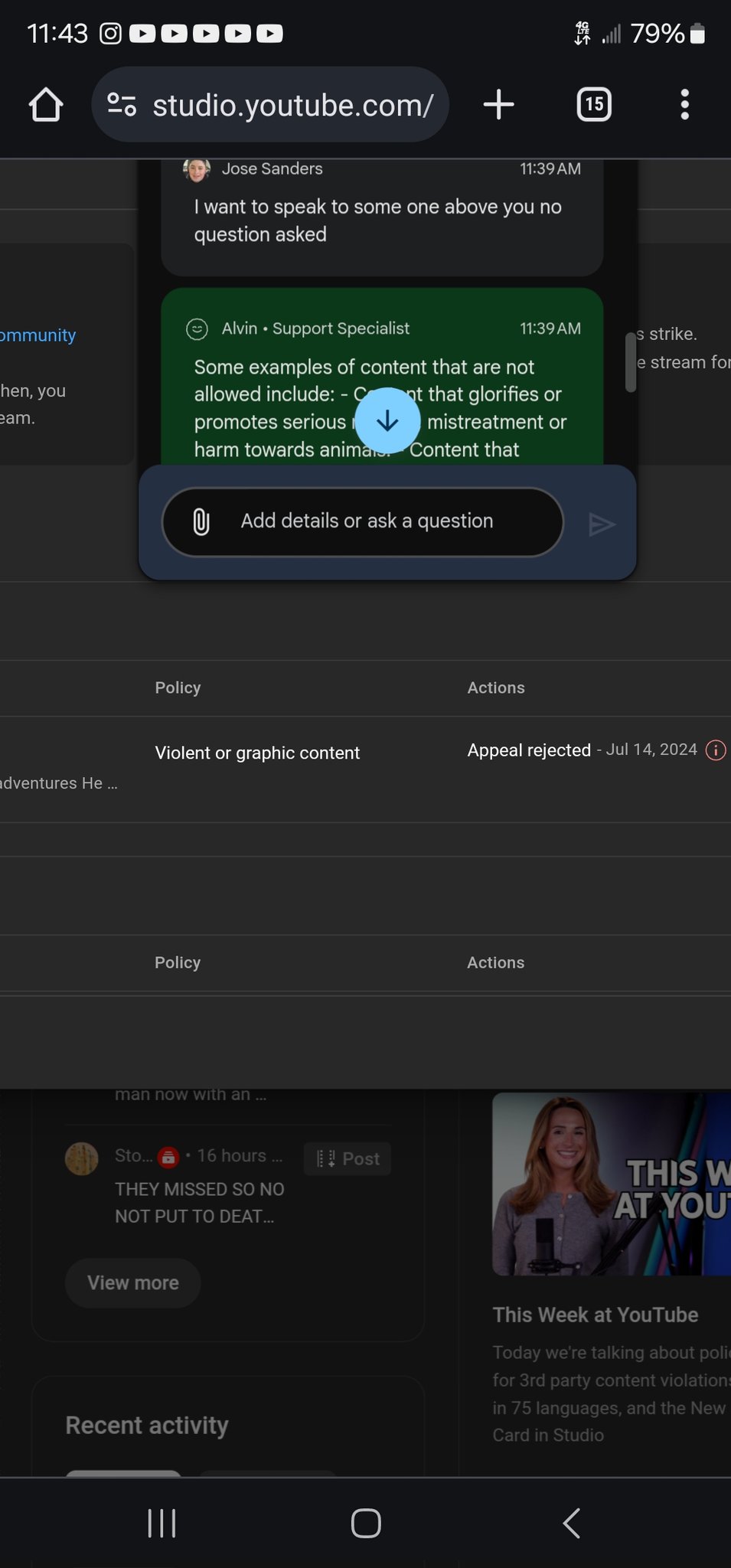 @TeamYouTube Why is you're managing team refusing to transfer me to some one above him https://t.co/7W4N5LZChe