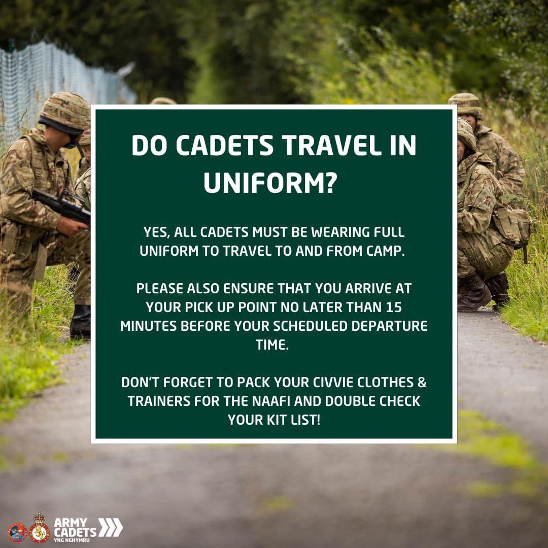 davidyeomans86's tweet photo. 2/2 FAQS - IMPORTANT INFORMATION FOR PARENTS &amp; GUARDIANS

Some useful information for parents and guardians of cadets attending this Annual Camp this year. 

IF IN DOUBT, PLEASE ASK YOUR DETACHMENT COMMANDER FOR A KIT LIST

@ArmyCadetsUK #nwrfca @AcctUk https://t.co/qwOjTCzMrw