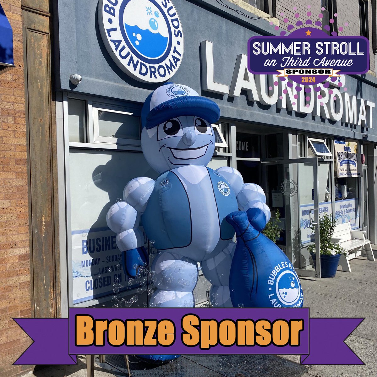 Thank you to #BronzeSponsor #BubblesAndSuds for supporting the 2024 #SummerStrollon3rd!