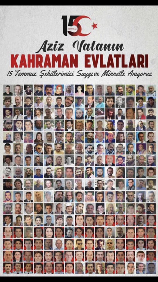 Sen bizi vatansız, bayraksız, ezansız bırakma Allahım. 
Aziz şehitlerimizi rahmetle anıyoruz. 🤲🤲

🇹🇷 #15Temmuz