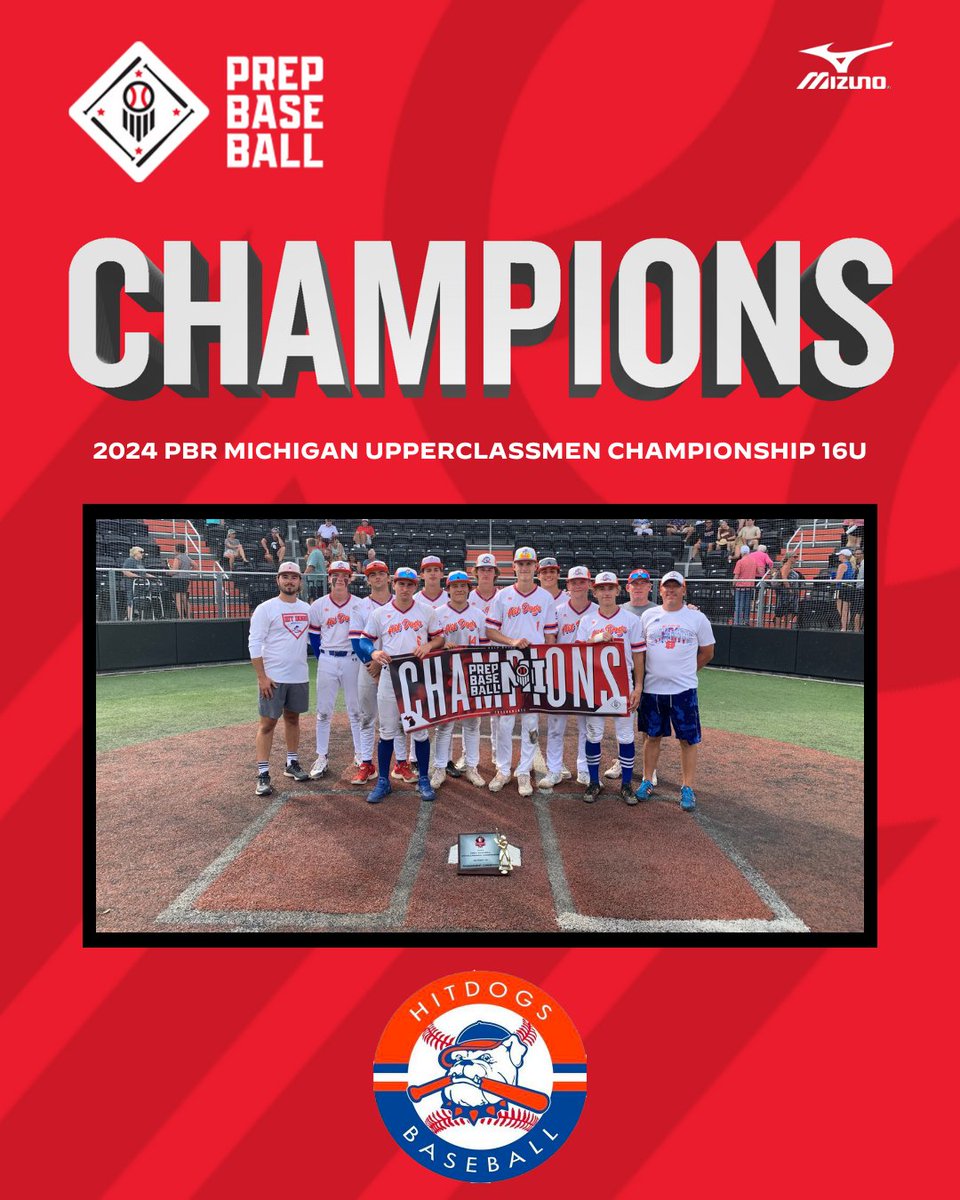Prep Baseball Michigan (@prepbaseballmi) on Twitter photo π 2024 PBR Michigan Upperclassmen Championshipπ
16U CHAMPIONS!
Final Score
Motor City Hit Dogs - Meier: 15
Windsor Selects 16U: 7
<a href="/official_hitdog/">OfficialHitDogs</a>
MVP: <a href="/JoshLochbiler/">Joshua Lochbiler</a> π 2024 PBR Michigan Upperclassmen Championshipπ
16U CHAMPIONS!
Final Score
Motor City Hit Dogs - Meier: 15
Windsor Selects 16U: 7
<a href="/official_hitdog/">OfficialHitDogs</a>
MVP: <a href="/JoshLochbiler/">Joshua Lochbiler</a>