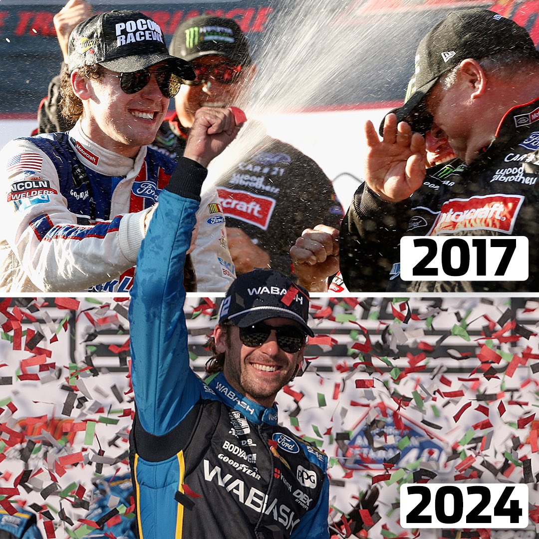 NASCARonUSA's tweet photo. Ryan Blaney gets his 12th career win at the same place where he got his first. #NASCAR https://t.co/XgLQL2nwZM