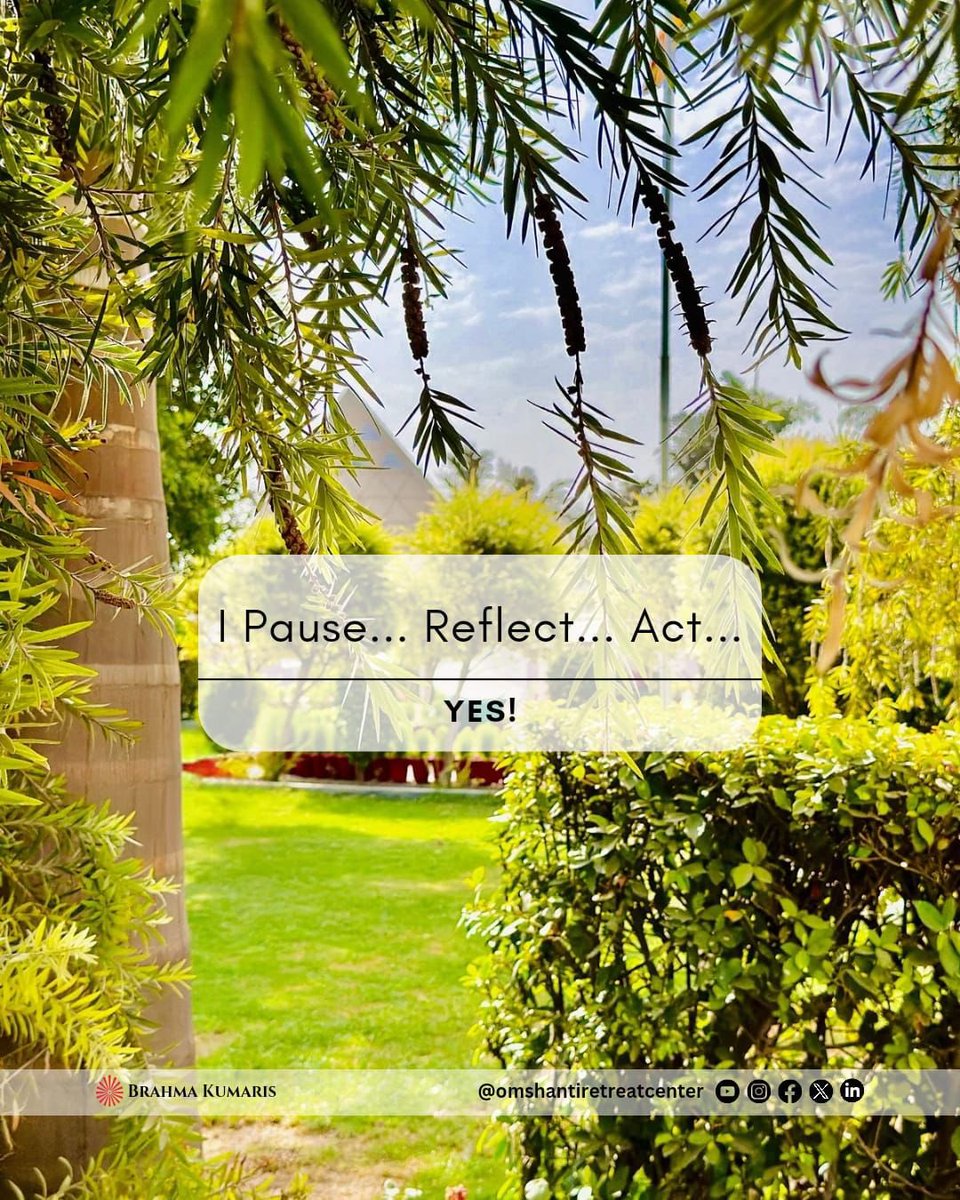 OMSHANTIRETREAT's tweet image. Mindful actions ✨

Follow us @OMSHANTIRETREAT for daily wisdom! 

#reflection #introspect #mindful #brahmakumaris #omshantiretreat #omshanti