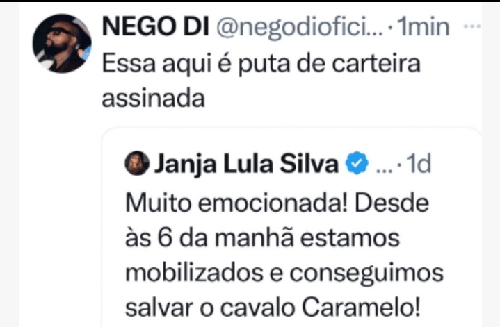 de_cor99297's tweet photo. Nego Di quando soube que ele  apareceu no Fantástico ele rir de alegria 😂 o Nego é tão sem caráter que chama as mulheres de put4, homem de caráter não chama mulher de put4. 
Ele foi chamar logo a Janja se fudeu #AGrandeConquista 
#Domingão 
#Fantástico
#domingoespectacular https://t.co/vXUT0Dsl7x
