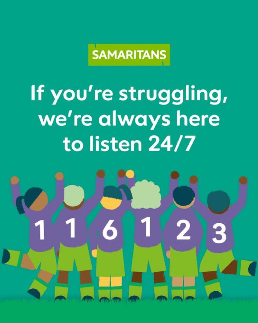 T’was sweet sorrow to see England lose to Spain tonight at the Euro finals. ⚽️⚽️⚽️

If you’re feeling blue this weekend for any reason, don’t forget you can always speak to Samaritans.

Call 116 123 for free, all weekend.