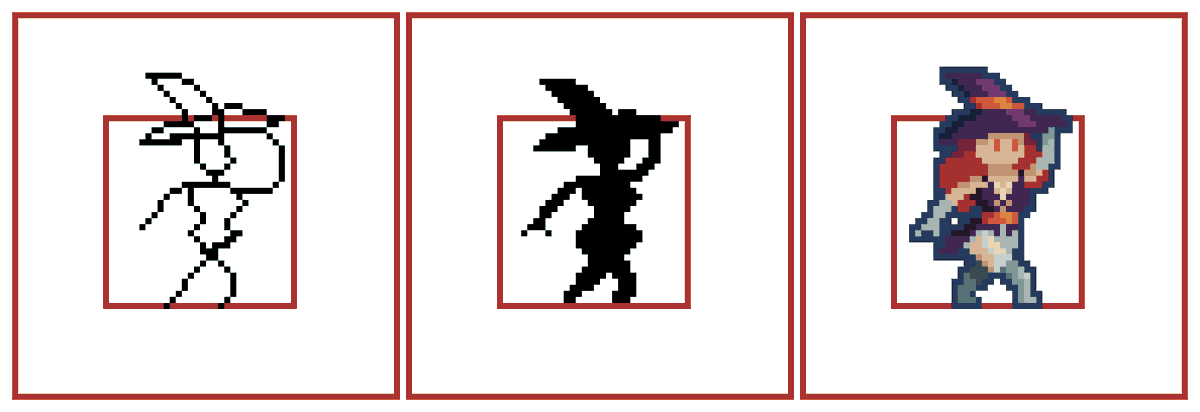 JellyJoust's tweet photo. Just created a pixel art piece using silhouettes o_O
It helps in designing characters by focusing on their shapes xP. Working with a small resolution and limited color palette is challenging but fun! xD
How can I improve this art?
#PixelArt #PixelDailies #Witch https://t.co/HALnoLmBe6