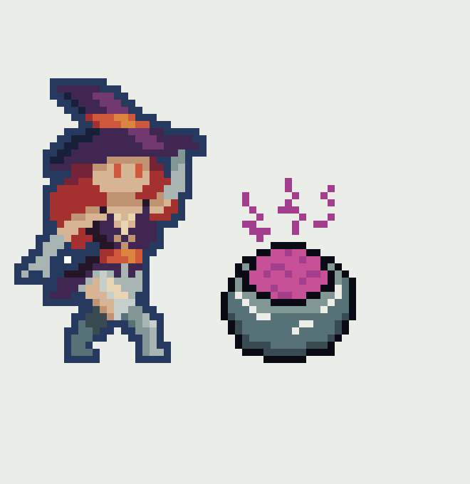 JellyJoust's tweet photo. Just created a pixel art piece using silhouettes o_O
It helps in designing characters by focusing on their shapes xP. Working with a small resolution and limited color palette is challenging but fun! xD
How can I improve this art?
#PixelArt #PixelDailies #Witch https://t.co/HALnoLmBe6