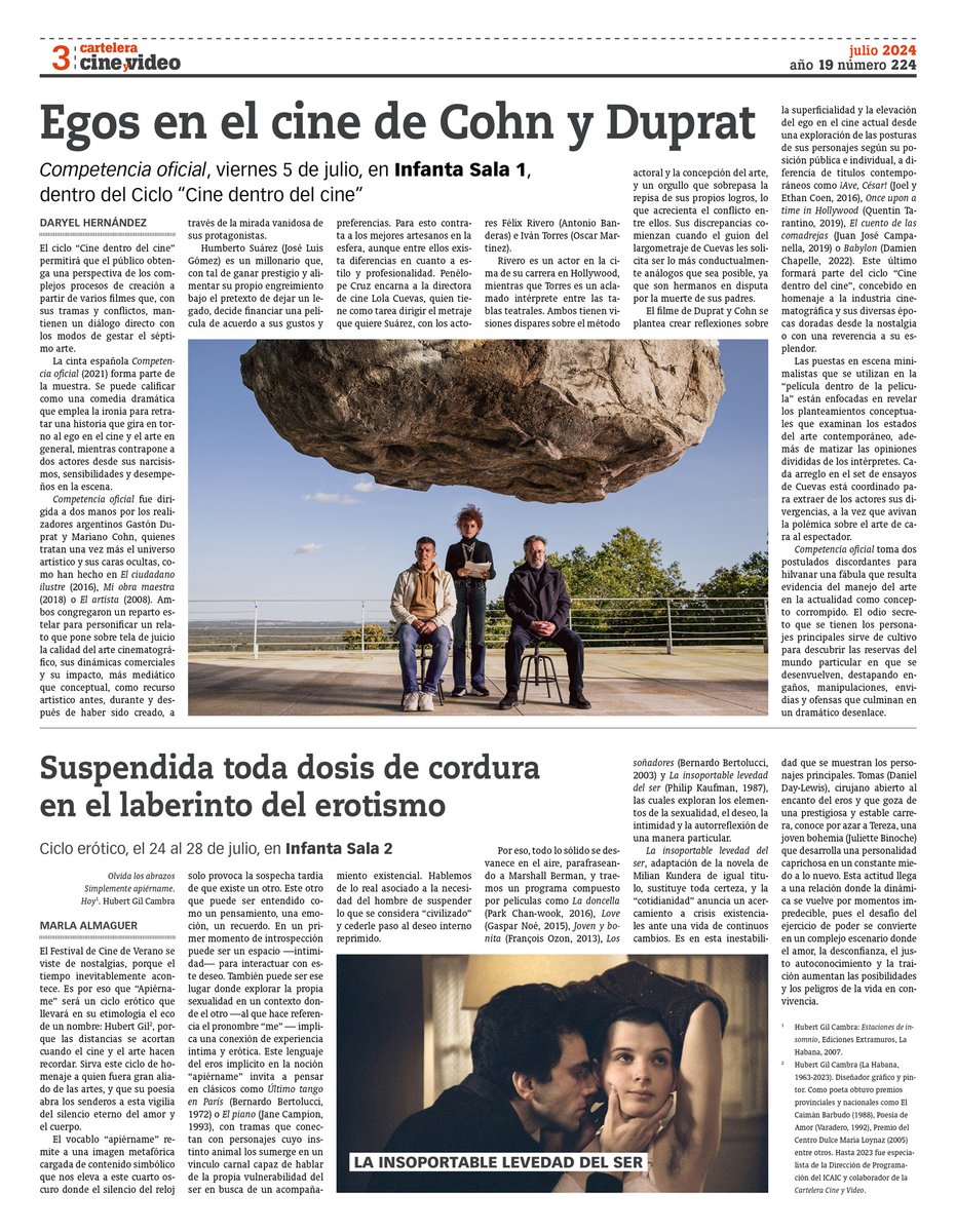 cCineyVideo's tweet photo. Número 224 (julio, 2024) de la Cartelera Cine y Video
Descargue el PDF en nuestro canal de Telegram
https://t.co/bKqfQpyqcC https://t.co/xHvQYs6BMG