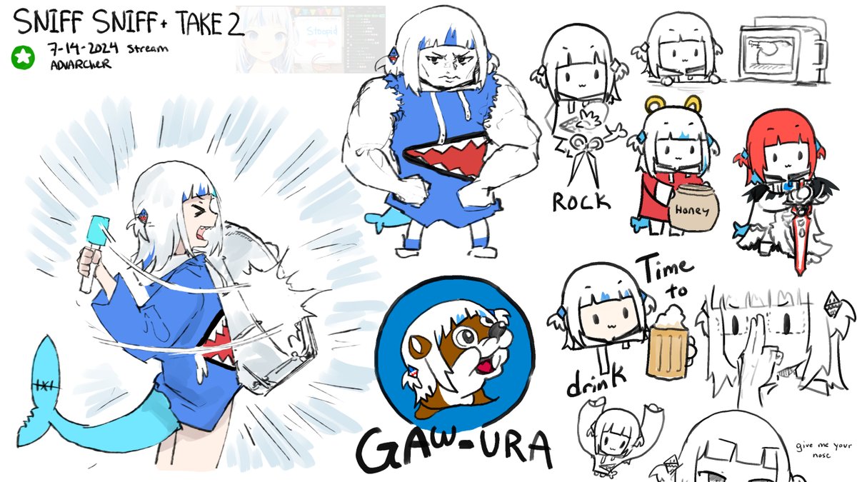Thanks for the stream today Goob! Stream doodles for tonight!  #gawrt
