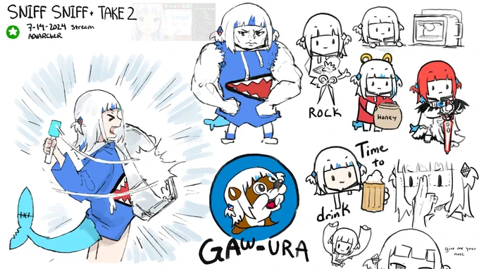Thanks for the stream today Goob! Stream doodles for tonight!  #gawrt