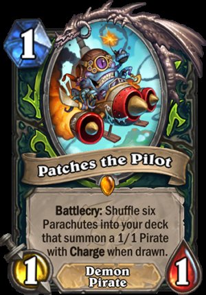 zokgaming's tweet photo. @Tyleniphe @Blizzard_Ent @PlayHearthstone I like patches the pilot purely for art and with reference to the original patches. Waiting for some crazy OTK that happens 1 percent of the time. https://t.co/oPy5jCiMfT