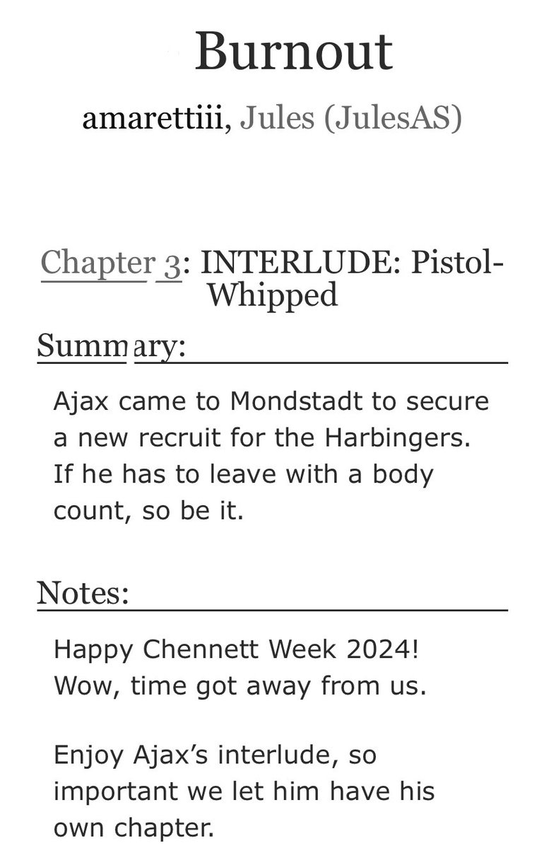 fiddleleif's tweet photo. 🏁BURNOUT (3/4)
INTERLUDE: Pistol-Whipped
Explicit
Tags: Violence, guns, blood, racing AU
Pair: chennett / tarubene
Fear is beautiful when it comes like this. Ajax watches  the realization come over Huffman: no one will hear him scream.
#nsfwchennettweek2024 #chennettweek2024
👇 https://t.co/h1zkepwksZ