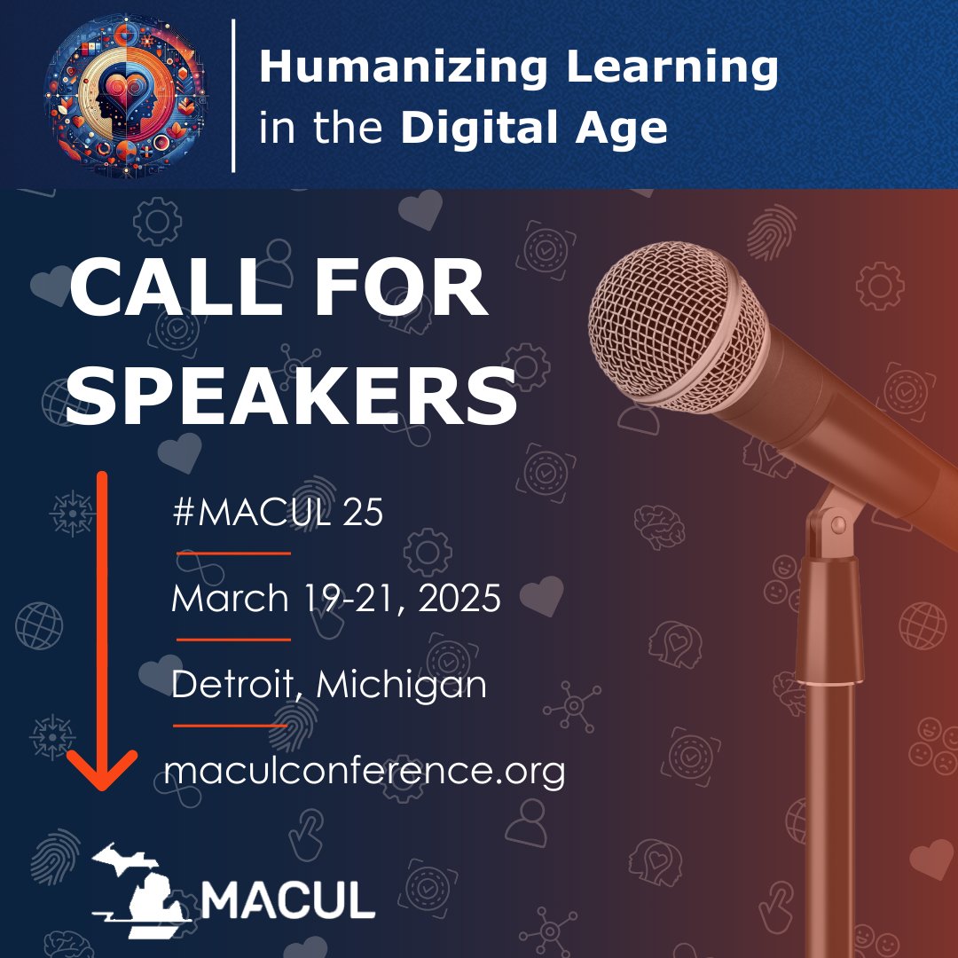 Drumroll please...🥁🥁🥁

The Call for Speakers for #macul25 is now open! Have a great way of using technology as a teaching and learning tool - apply to be a speaker to share and grow your practice! Apply today at maculconference.org