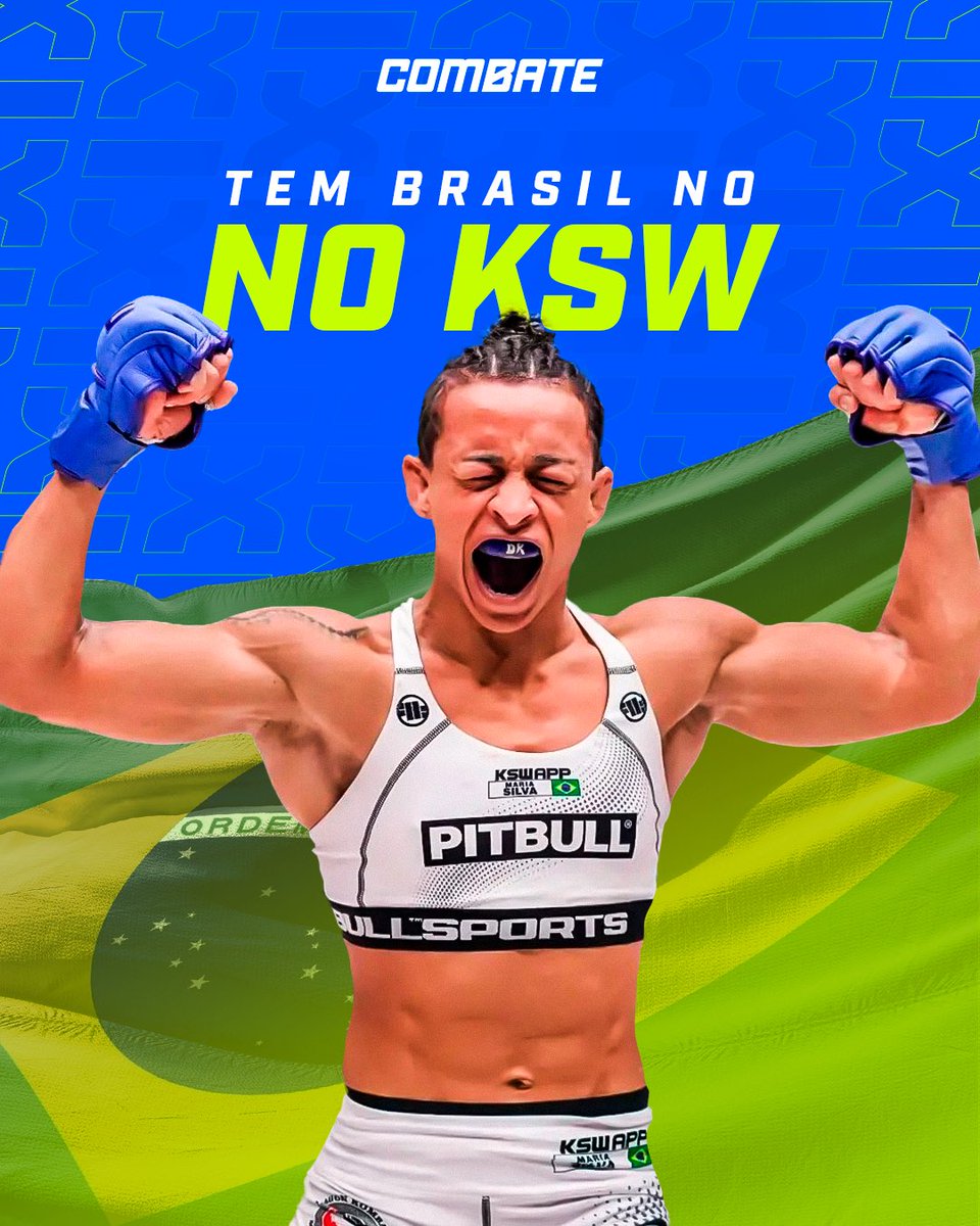 combate's tweet photo. É O BRASIL DANDO SHOW NO KSW! 🇧🇷
Maria "Viuva Negra" Silva vai em busca da 11ª vitória na carreira! 💪👊
*Contém texto alternativo
#Combate #MariaSilva #ViuvaNegra #KSW96 https://t.co/BWTdCDFsdl