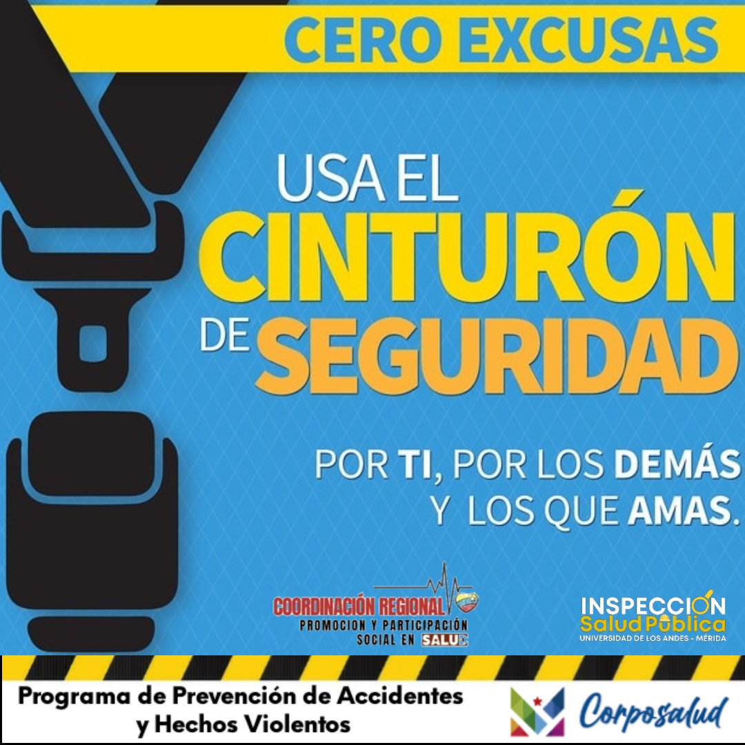 Cero excusas 🚦 Usa el cinturón de seguridad 👍🏼
#JuntosPorCadaLatido 
#SeguridadVial #EducacionVial 
#VenezuelaUnidaAvanza