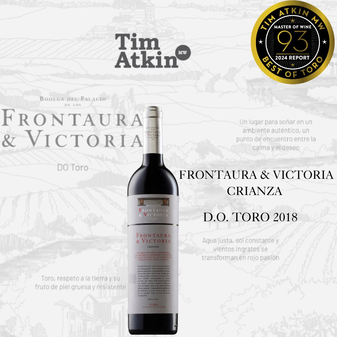 🍇🍷🏅FRONTAURA &amp; VICTORIA CRIANZA triunfa en Londres.
Tim Atkin, Master of Wine y uno de los críticos más prestigiosos, ha concedido 93 puntos a nuestro Frontaura &amp; Victoria Crianza 2018. Esta valoración supone un espaldarazo al esfuerzo realizado en Bodegas Nexus&amp;Frontaura.