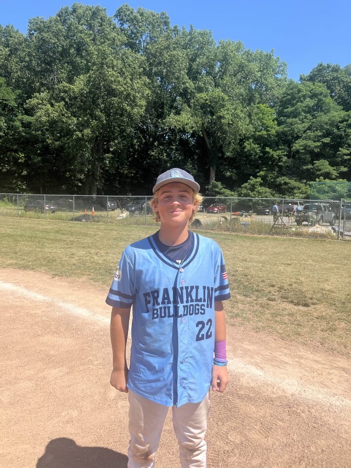 Final/3: Franklin Bulldogs - 12 CT Moose - 0. (13u) 

POTG: #22, Charlie Dondurand, P 

2/2, 2 RBI
2 IP, 0 ER