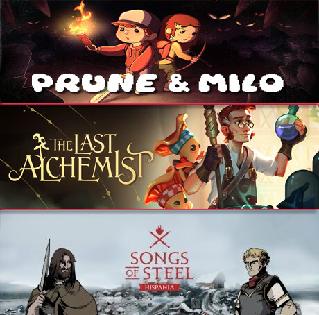 _Shynn_'s tweet photo. Soirée indécouvertes ! Au programme : 
- Prune &amp; Milo : un jeu de réflexion case par case
- The Last Alchemist : récolte de ressources et aventure
- Songs of Steel: Hispania : stratégie sur hexagones

▶️https://t.co/M6ROc7FJpx https://t.co/T8gUR7w9pW