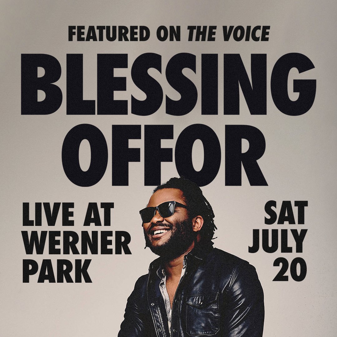 OMAStormChasers's tweet photo. Join us on July 20th for a postgame concert from Blessing Offor!

He was on @NBCTheVoice and is a two-time Grammy Award nominee. Don't miss his show at Werner Park!

🎟️: https://t.co/eWtaxW7siV https://t.co/WGvZk0qQo0