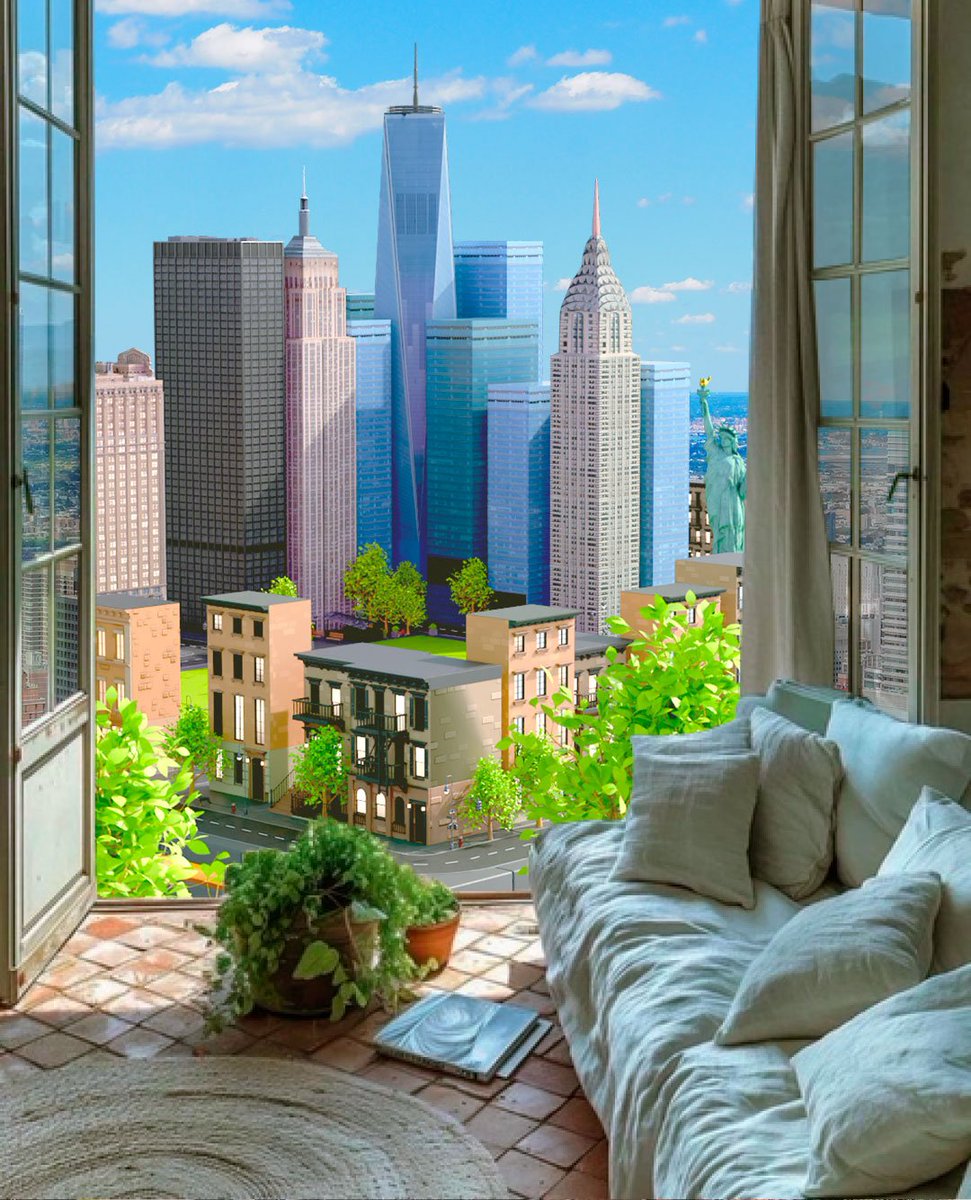 CityVerseTycoon's tweet photo. The view from my apartment in Brooklyn, New York. https://t.co/agUhV7ayTn