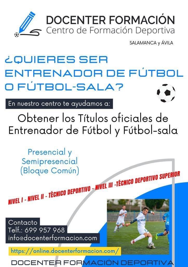 DocenterFormac's tweet image. Reservas de plaza abiertas para nivel 1, 2 y 3. Técnico deportivo y Técnico deportivo Superior #docenterformacióndeportiva #fútbol #fútbolsala #entrenador