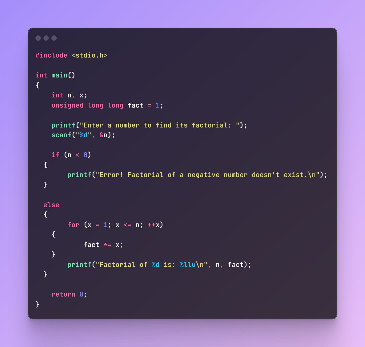 saransh_dutta's tweet image. Today’s coding challenge: Finding the Factorial of a Number! 💻🔢 Whether you're just starting or need a refresher, this problem is a great exercise in recursion and loops. Let’s solve it together!💪#CodingJourney #CodeLife #CodingQuestion #TeenTech #CLanguage
