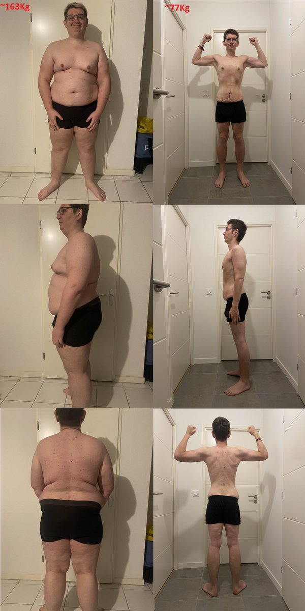 Dernier bilan de cette #transformation physique qui a commencé il y a plus d'un an et demi, avec une donation goal #DOFUSRetro lors d'une Téléboune 2.

- Cela fait un an et demi que je combats l'obésité, partant de 163 kg (sans opération)

Je suis parti de rien, sans aucune