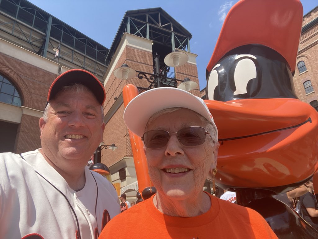 Big day for the <a href="/Orioles/">Baltimore Orioles</a> for Mom’s 81st birthday!!! Celebrating 70 years as an O’s fan!!! #Birdland
