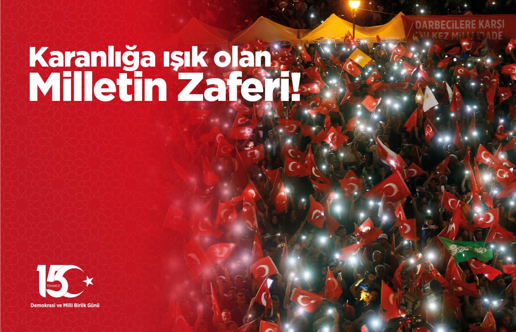 #15Temmuz #MilletinZaferi
<a href="/RTErdogan/">Recep Tayyip Erdoğan</a> <a href="/tcmeb/">Millî Eğitim Bakanlığı</a> <a href="/Yusuf__Tekin/">Yusuf Tekin</a> <a href="/meb_ogm/">Ortaöğretim Genel Müdürlüğü</a>