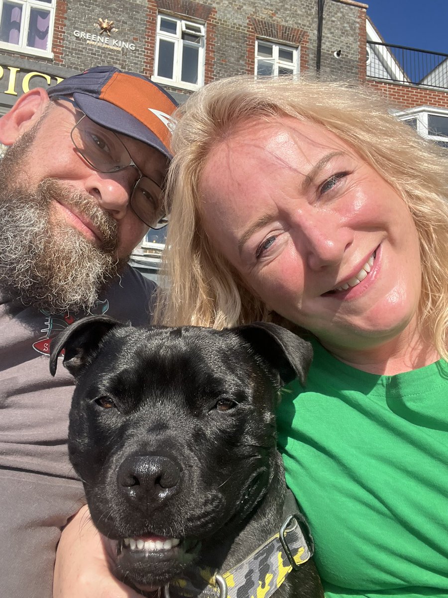 Back home (briefly between conferences) for a lovely day the sun with my best boys ❤️ <a href="/HerculesWorld/">Hercules, The world's coolest staffy</a>