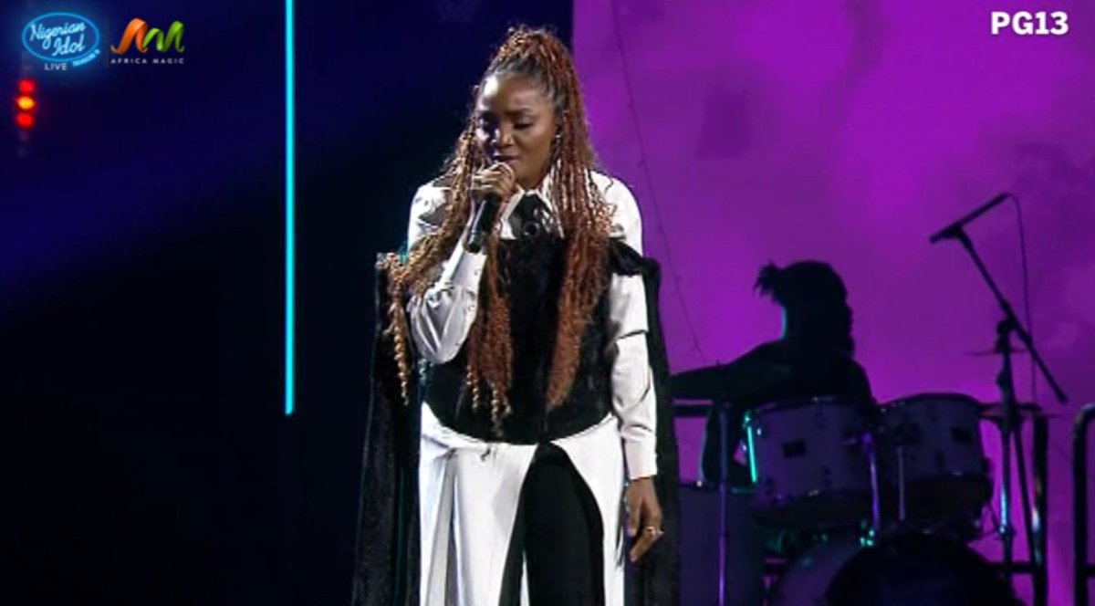 Nigerianidol's tweet photo. Former #NigerianIdol judge @SympLySimi brought all the feels tonight on the stage with her medley of 'One of One' and 'Borrow Me Your Baby' from her latest album Lost and Found.

Tap 👉🏾 https://t.co/stKOIvVulx. https://t.co/TNYNw8mZkp