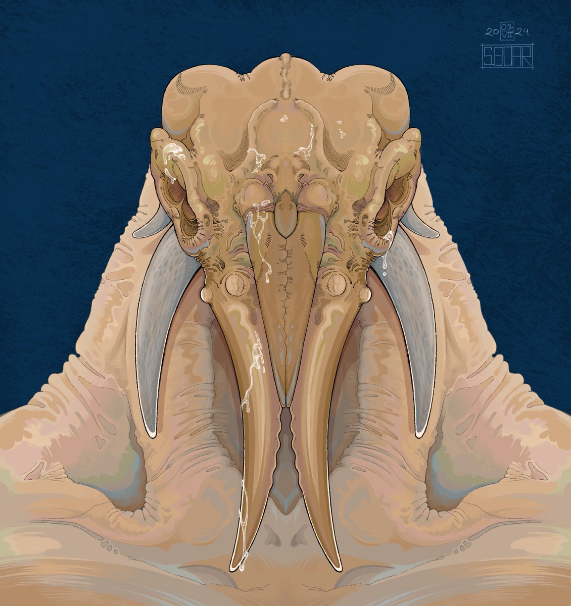 SB_Boar's tweet photo. The second portrait is from Xum. 

I want to believe that over time I will be better able to cope with the palette of colors.

#ArtistOnTwitter #art #sketch #Commission #Portrait #Aliens #Aliensart #Space #Stars https://t.co/kDUbxOsD1X