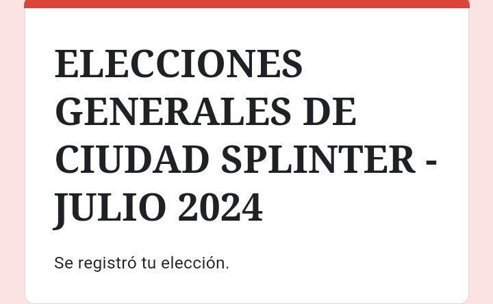KruSplinter's tweet photo. VIVA LA DEMOCRACIA
VIVA LA PATRIA SPLINTERIANA
#EleccionesSplinter https://t.co/IjzEQyDPUF