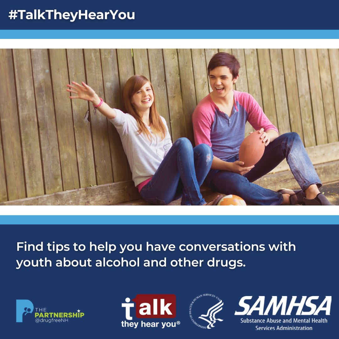DrugFreeNH's tweet photo. Peer pressure is a leading risk factor of underage drinking and other drug use, so it’s important that the youth in your life are equipped with information and ways to say “no.” Find tips to help you have conversations: https://t.co/Cb0nVRU2RW #ThePartnershipNH #TTHY https://t.co/zDWIAH8jk3