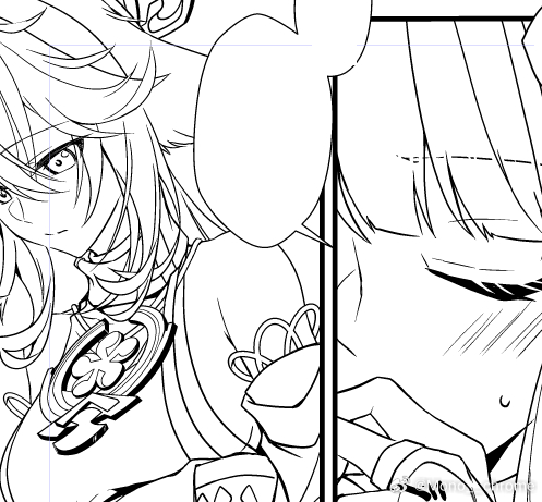 こういう感じの漫画用絵描いてるとき個人的には楽しい