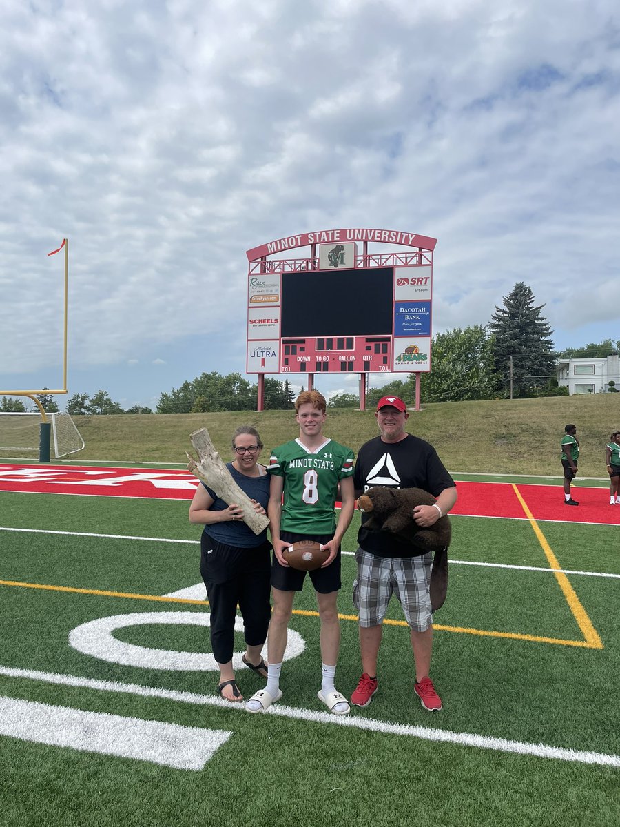 After a great camp and conversation with <a href="/coachshields/">Ian Shields</a> and <a href="/CoachFam/">Coach Mike Famiglietti “Fam”</a> I am proud to announce I’ve received an offer to play NCAA Division 2 football with <a href="/MSUBeaversFB/">Minot State Football</a>