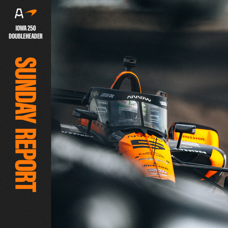 ArrowMcLaren's tweet photo. "There's just not a lot you can do when it's a one-lane race." 

Debrief with the team as we close out our doubleheader weekend.