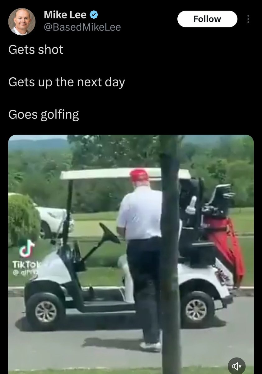 mjfree's tweet image. Did Donald Trump seriously go golfing the day after one of his supporters was murdered by a bullet meant for him?

Downright disrespectful.
