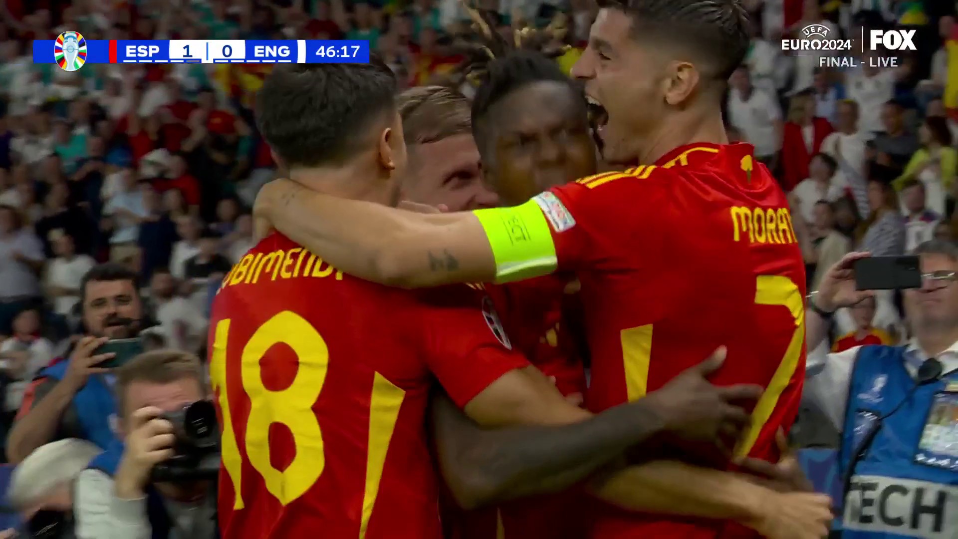SPAIN STRIKES FIRST IN THE EURO 2024 FINAL 🇪🇸Nico Williams finds the back of the net to start the first half 🔥